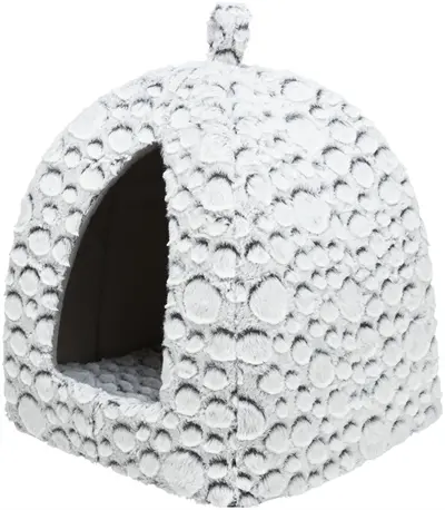 Trixie kattenmand iglo Mila pluche wit/grijs 32 x 32 x 42 cm - Afbeelding 2