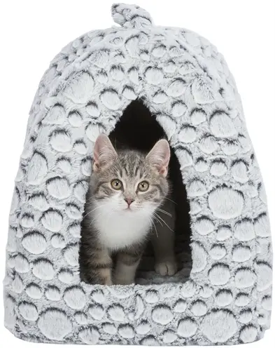 Trixie kattenmand iglo Mila pluche wit/grijs 32 x 32 x 42 cm - Afbeelding 7