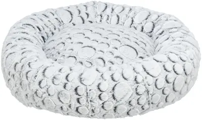 Trixie kattenmand Mila rond wit/grijs 50 x 50 cm – pluche met cirkels