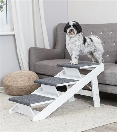 Trixie loopplank met uitklapbare treden MDF wit 44 x 106 x 46 cm - Afbeelding 9