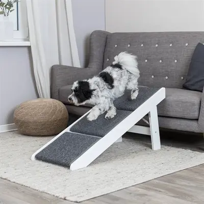 Trixie loopplank met uitklapbare treden MDF wit 44 x 106 x 46 cm - Afbeelding 2