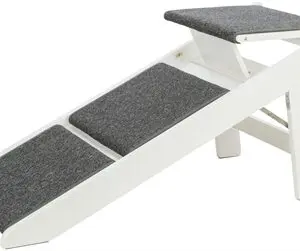 Trixie loopplank met uitklapbare treden MDF wit 44 x 106 x 46 cm
