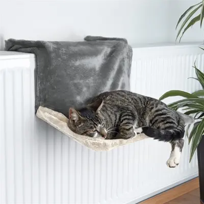 Trixie radiatorhangmat pluche grijs/lichtgrijs 45 x 31 x 25 cm - Afbeelding 2