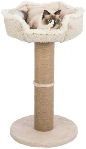 Trixie krabpaal Boho beige 50 x 50 x 97 cm – jute stam, relax-mand