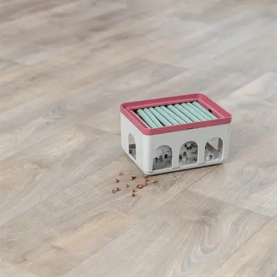 Trixie Cat Activity Rod Box 20 x 16 x 12 cm – wit/bordeaux speelbox - Afbeelding 9