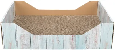Trixie krabmand karton turquoise 45 x 33 x 12 cm – met catnip