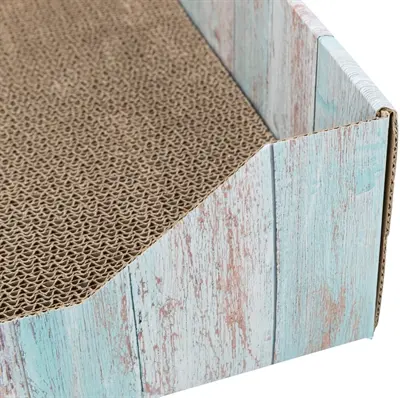 Trixie krabmand karton turquoise 45 x 33 x 12 cm – met catnip - Afbeelding 4