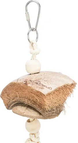 Trixie natuurspeelgoed kokosnoot, rotan en lavasteen 35 cm – voor vogels - Afbeelding 5