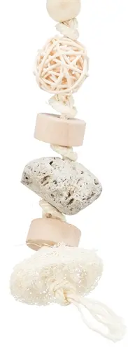 Trixie natuurspeelgoed kokosnoot, rotan en lavasteen 35 cm – voor vogels - Afbeelding 6