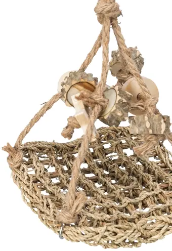 Trixie schommel van zeegras en hout 19 x 19 cm – vogels en knaagdieren - Afbeelding 2