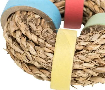 Trixie zeegrasring met papieren ringen naturel 8 cm – knaagdierspeelgoed - Afbeelding 5