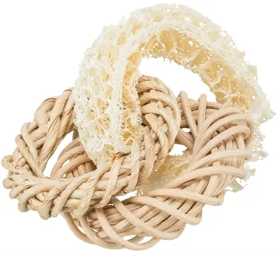 Trixie luffaring met rotan en maïsblad 13 cm – knaagspeelgoed - Afbeelding 4