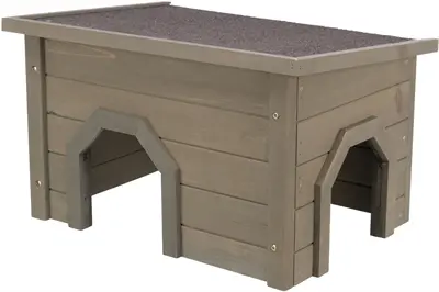 Trixie Natura knaagdierhuis met asfaltdak grijsgroen 50 x 37 x 30 cm
