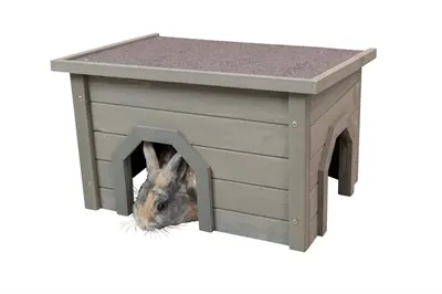 Trixie Natura knaagdierhuis met asfaltdak grijsgroen 50 x 37 x 30 cm - Afbeelding 6