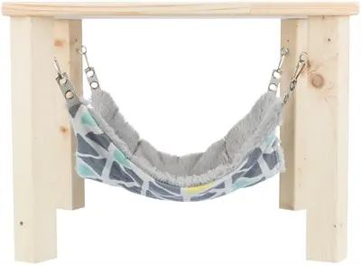 Trixie schuilhuisje met hangmat Sunny 37 x 37 x 29 cm – hout, voor cavia's - Afbeelding 4
