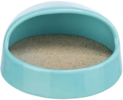 Trixie zandbad voor muizen en hamsters keramiek turquoise 16 cm – 3 stuks - Afbeelding 3
