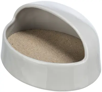 Trixie zandbad voor muizen en hamsters keramiek grijs 20 cm – 3 stuks - Afbeelding 2