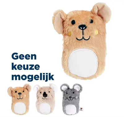 Fofos puppyspeelgoed pluche koala/hamster/muis 21,5 cm – assorti