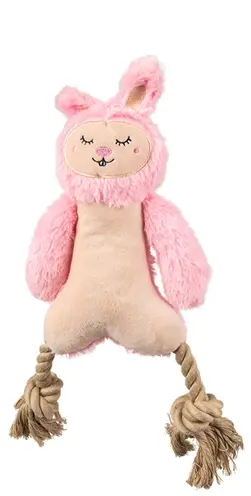 Fofos konijn met flosbenen 34 x 20 x 3,5 cm – pluche hondenknuffel