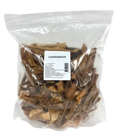Petsnack lamskophuid 1 kg – kauwsnack voor honden - Afbeelding 4