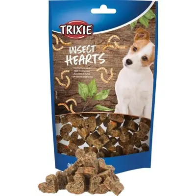 Trixie Insect Hearts met meelwormen 80 g – glutenvrije hondensnack