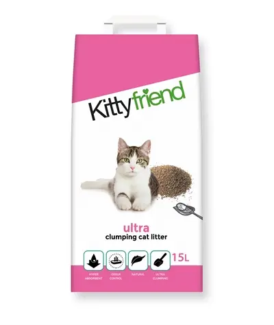 Kitty Friend Ultra kattenbakvulling klontvormend bentoniet 15 liter - Afbeelding 4