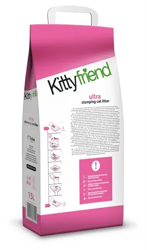 Kitty Friend Ultra kattenbakvulling klontvormend bentoniet 15 liter - Afbeelding 5