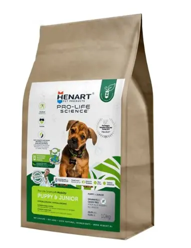 Henart hondenvoer Puppy/Junior meelworm 10 kg – graanvrij insecteneiwit