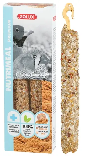 Zolux Nutrimeal stick tropische vogel gele gierst 110 g – 2 stuks
