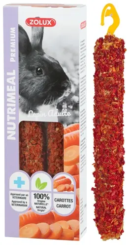 Zolux Nutrimeal Stick konijn wortel 2 stuks (115 g) – knaagsnack