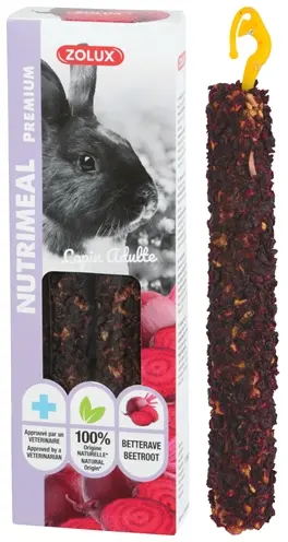 Zolux Nutrimeal Stick konijn rode biet 2 stuks (115 g) – knaagsnack