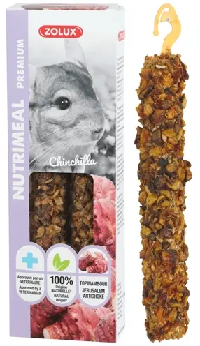 Zolux Nutrimeal Stick chinchilla aardpeer 2 stuks – knaagsnack