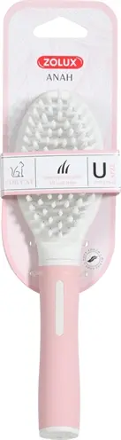 Zolux Anah slickerborstel zacht roze/wit 21 cm – alle vachttypen