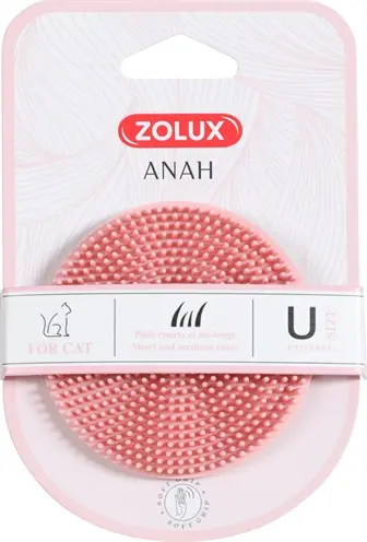 Zolux Anah rubberborstel rond roze 7,5 x 7,5 cm