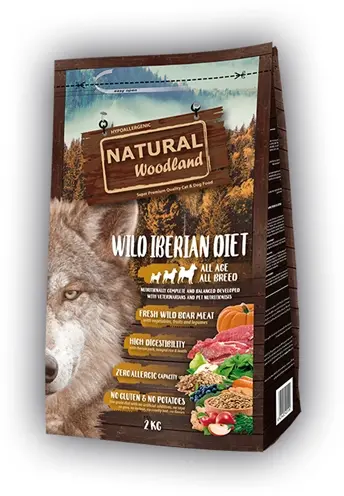 Natural Woodland hondenvoer Wild Iberian Diet wilde zwijn 2 kg – glutenvrij