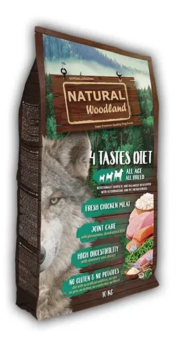 Natural Woodland hondenvoer 4 Tastes Diet 10 kg – glutenvrij, hypoallergeen