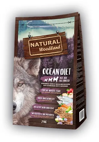 Natural Woodland hondenvoer Ocean Diet witvis en tonijn 2 kg – glutenvrij
