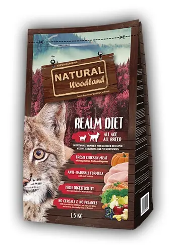 Natural Woodland kattenvoer Cat Realm Diet 1,5 kg – kip, graanvrij