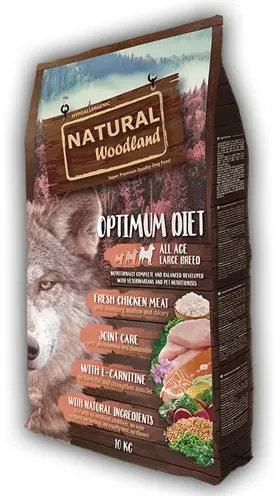 Natural Woodland hondenvoer Optimum Large Breed Diet 10 kg – glutenvrij
