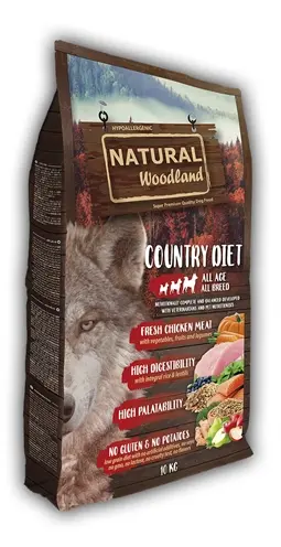 Natural Woodland hondenvoer Country Diet 10 kg – kip, glutenvrij