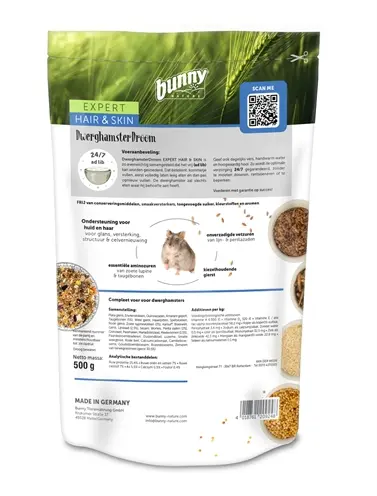 Bunny Nature Dwerghamsterdroom Expert Hair & Skin 500 g - Afbeelding 4