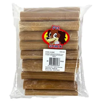 Petsnack Geperste Staaf Rund 5 Inch 25 Stuks - Afbeelding 2