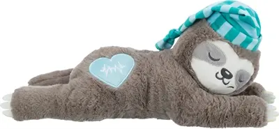 Trixie pluche luiaard grijs met heartbeat 34 cm – knuffel voor pups