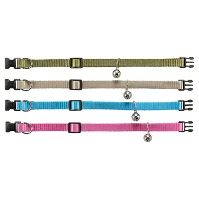 Trixie kattenhalsband met belletje – assorti kleuren, verstelbaar - Afbeelding 2