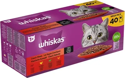 Whiskas kattenvoer Adult Classic Selectie vlees in saus 40 x 85 g
