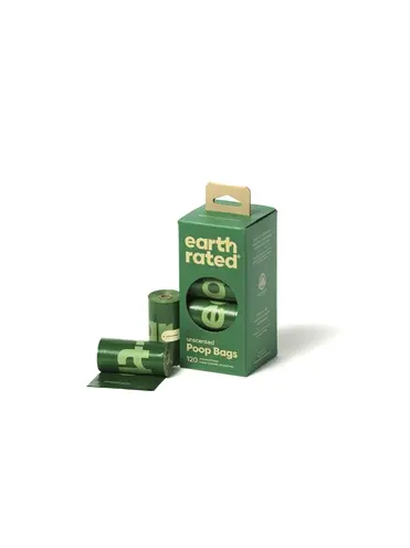 Earth Rated poepzakjes geurloos 8 x 15 stuks – gerecycled, lek-proof