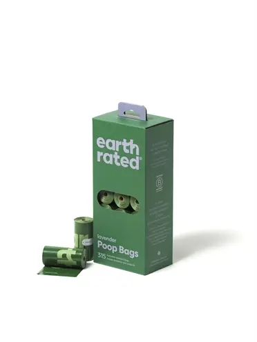 Earth Rated poepzakjes lavendel 21 x 15 stuks – gerecycled, lek-proof