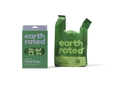 Earth Rated poepzakjes met handvaten lavendel 120 stuks – extra groot