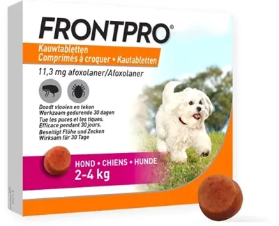 Frontline Frontpro kauwtabletten hond S 2-4 kg – 3 tabletten