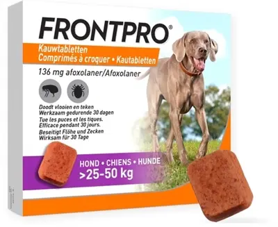 Frontline Frontpro kauwtabletten hond XL 25-50 kg – 3 tabletten